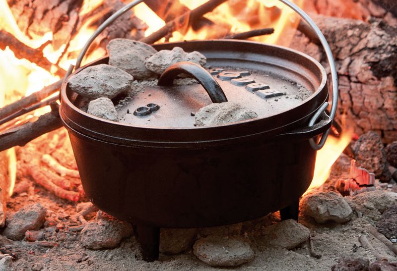 Dutch Oven Cooking Over Open Flames