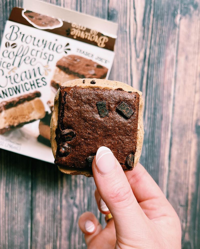 Brownie Crisp Coffee Ice Cream Sandwiches