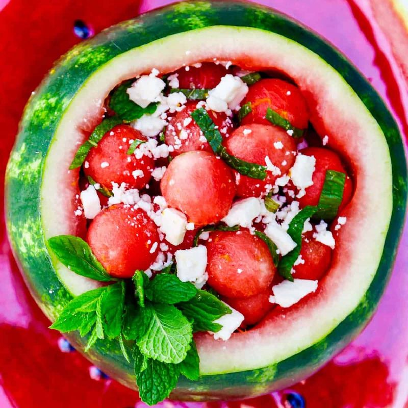 Watermelon Feta Mint Salad