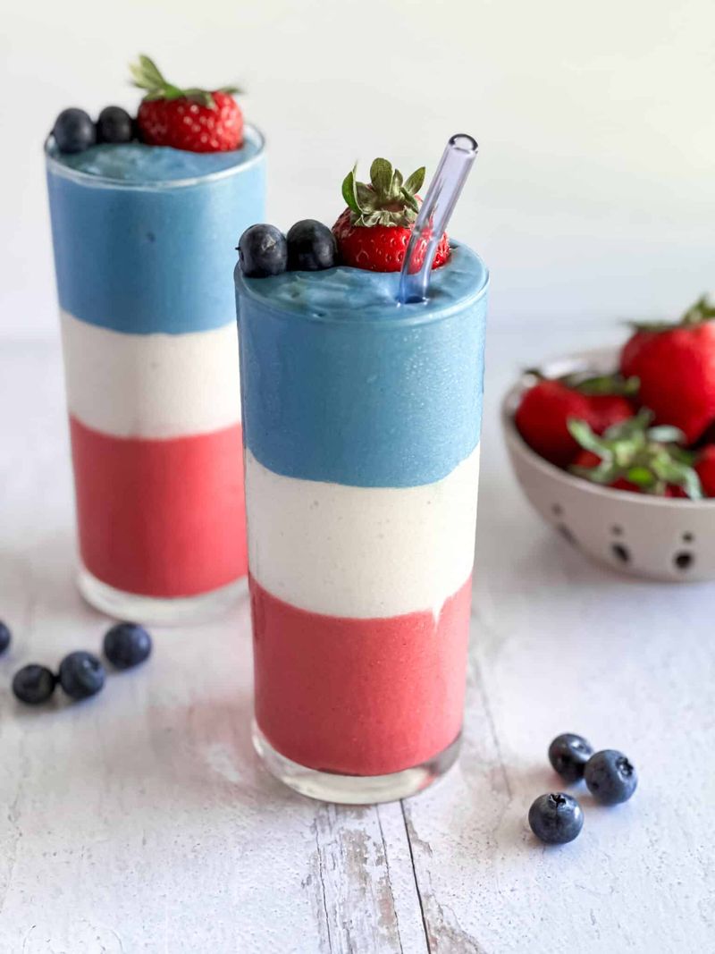 Patriotic Smoothie Layers (Strawberry, Banana, Blueberry)