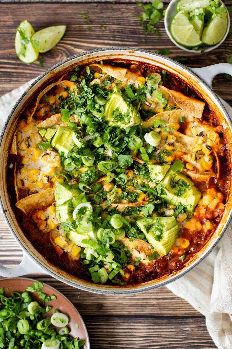 Black Bean & Corn Enchilada Casserole