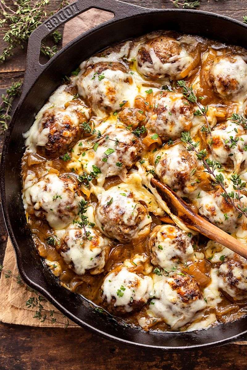 French Onion Meatballs