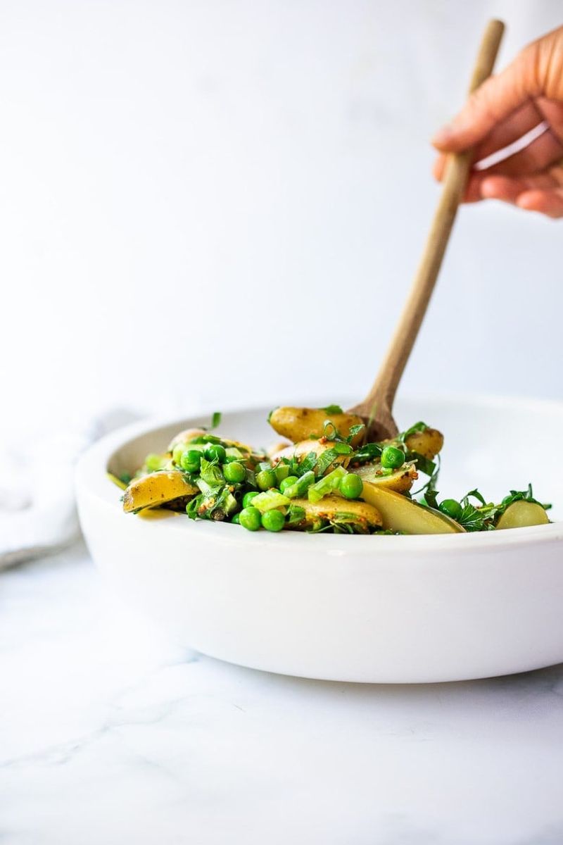 Warm New Potato And Pea Salad
