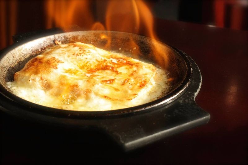 Saganaki (Flaming Cheese) From Greektown