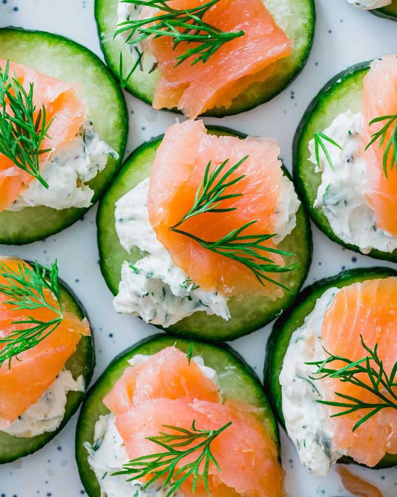 Cucumber Rounds With Smoked Salmon