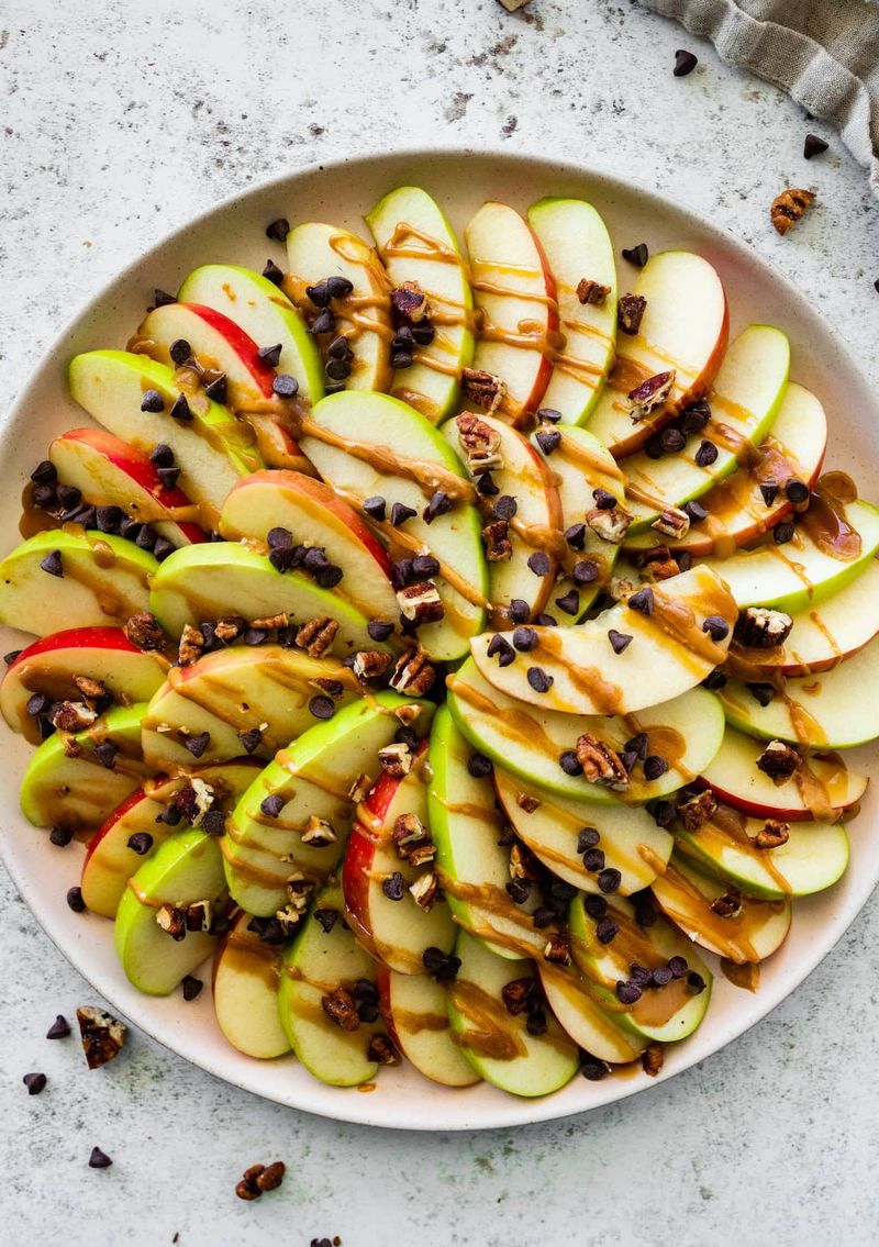 Apple Nachos With Caramel And Nuts