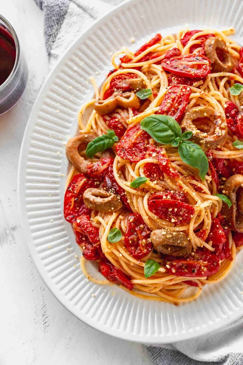 Calamari And Cherry Tomato Pasta