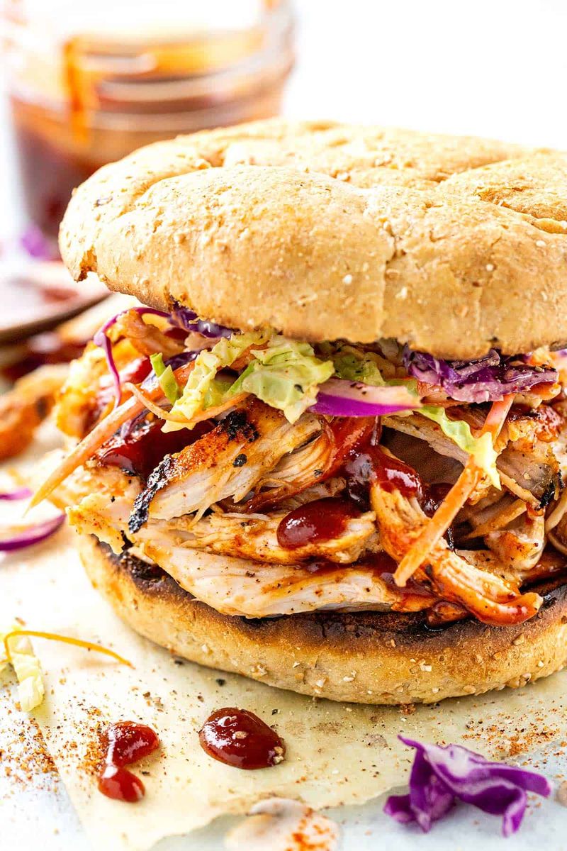 BBQ Chicken Sandwiches With Coleslaw