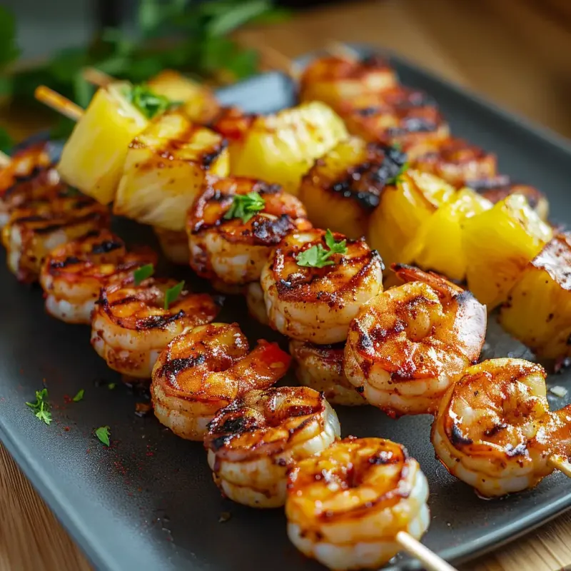 Tropical Coconut Rum Pork Skewers