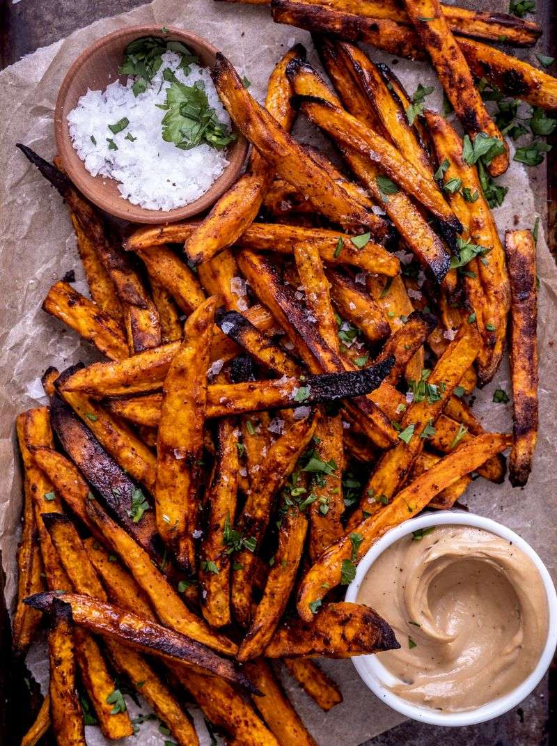Sweet Potato Fries With Maple Sriracha Drizzle