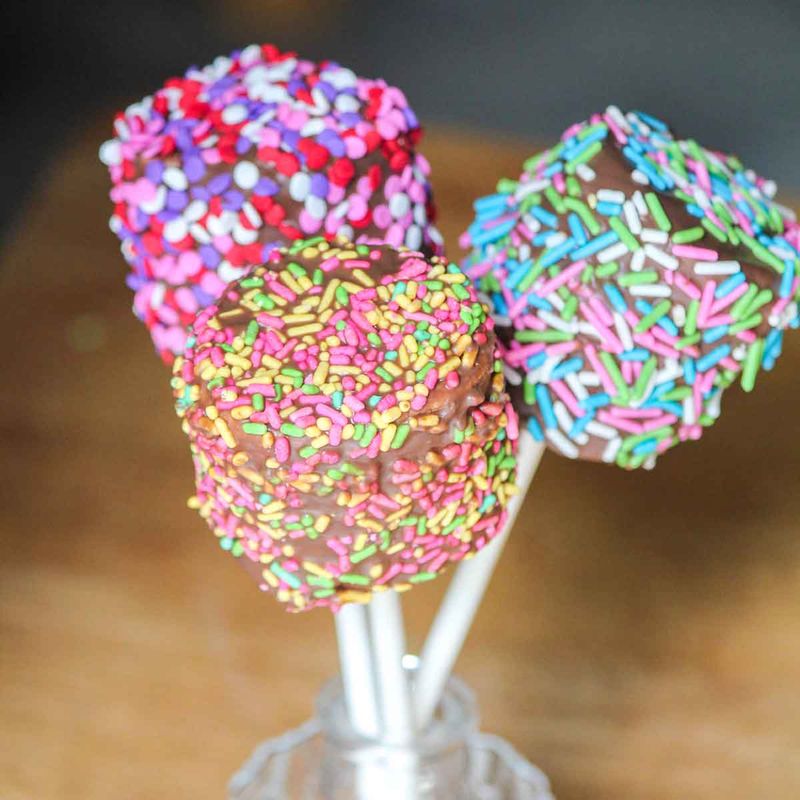Chocolate-Dipped Marshmallow Pops