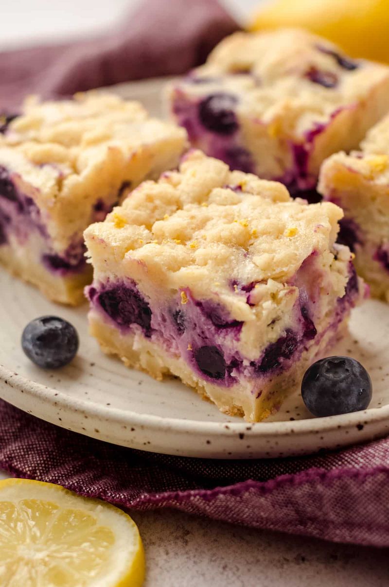 Lemon Cream Bars With Blueberry Swirl