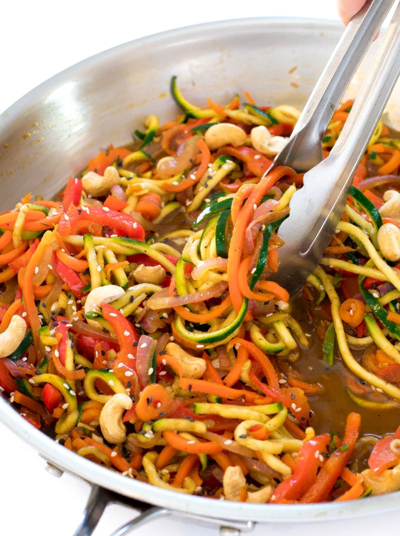 Zucchini Noodle Stir-Fry With Sesame Sauce