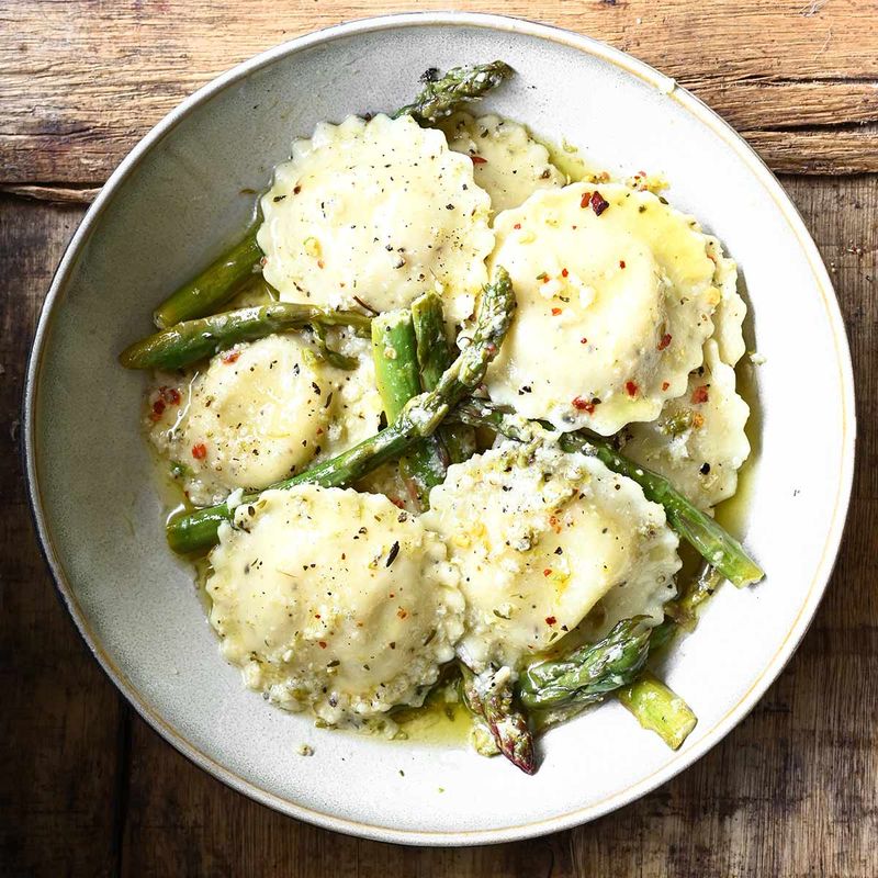 Lemon Ricotta Ravioli With Spring Vegetables