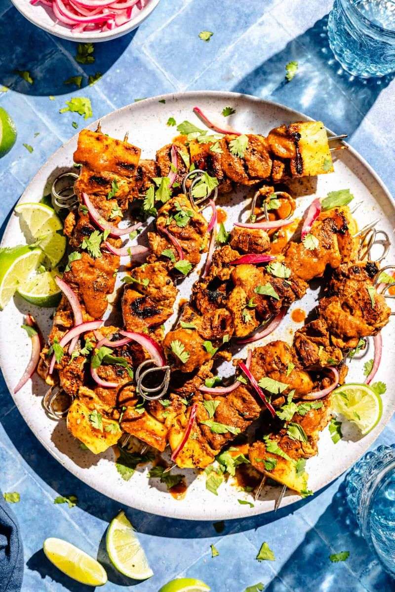 Chipotle Pork And Red Onion Kabobs