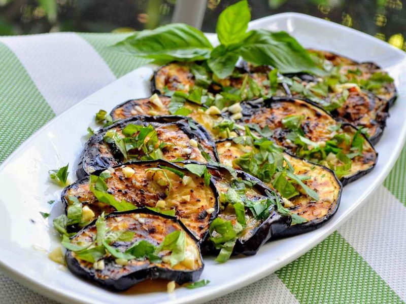 Grilled Eggplant With Garlic and Herbs