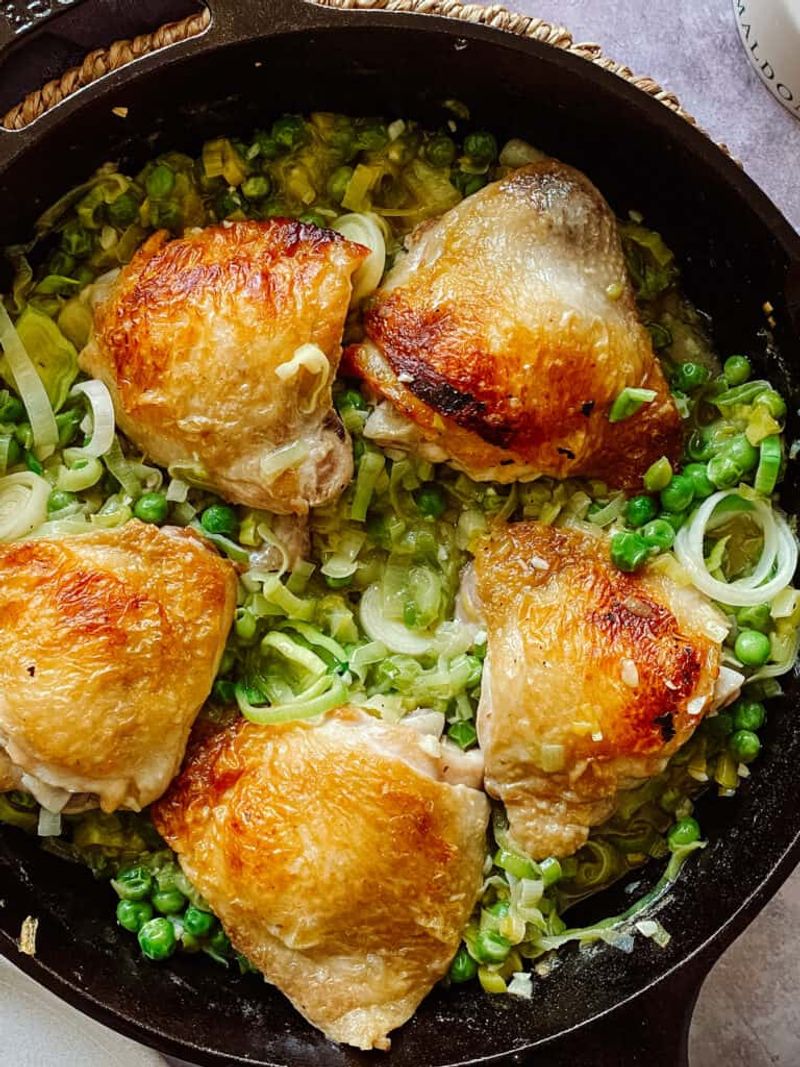 One-Pan Chicken And Peas