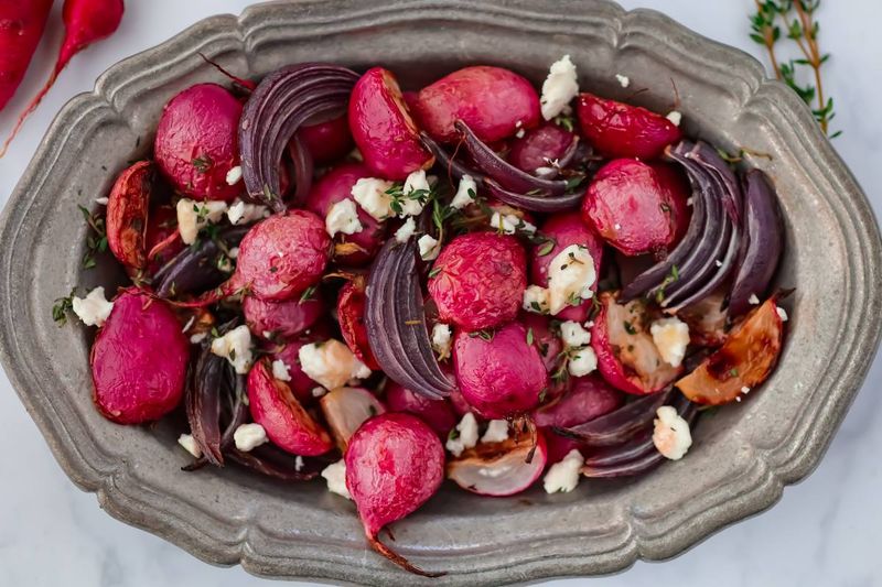 Roasted Radish And Goat Cheese Pasta