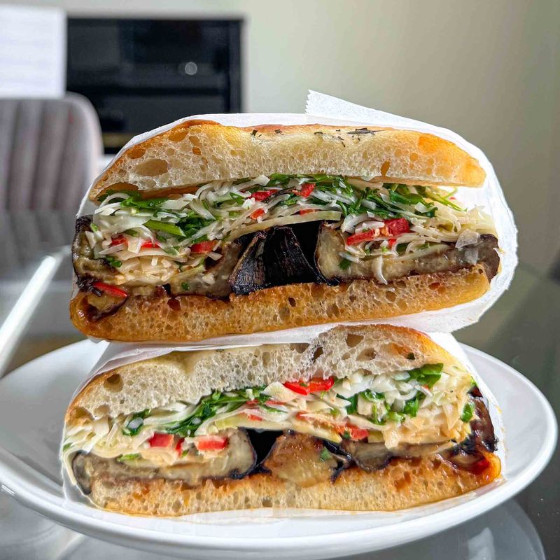 Spicy Roasted Eggplant Sandwich – Global Fusion