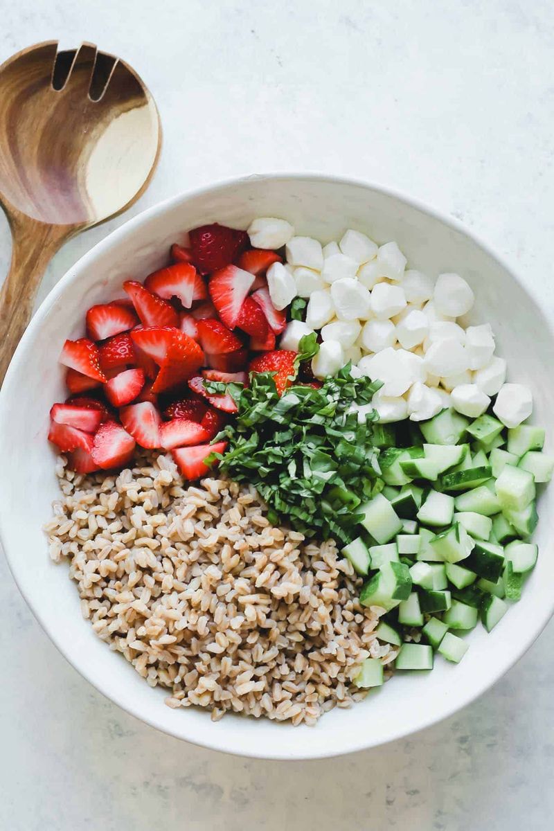 Strawberry Caprese Grain Bowls