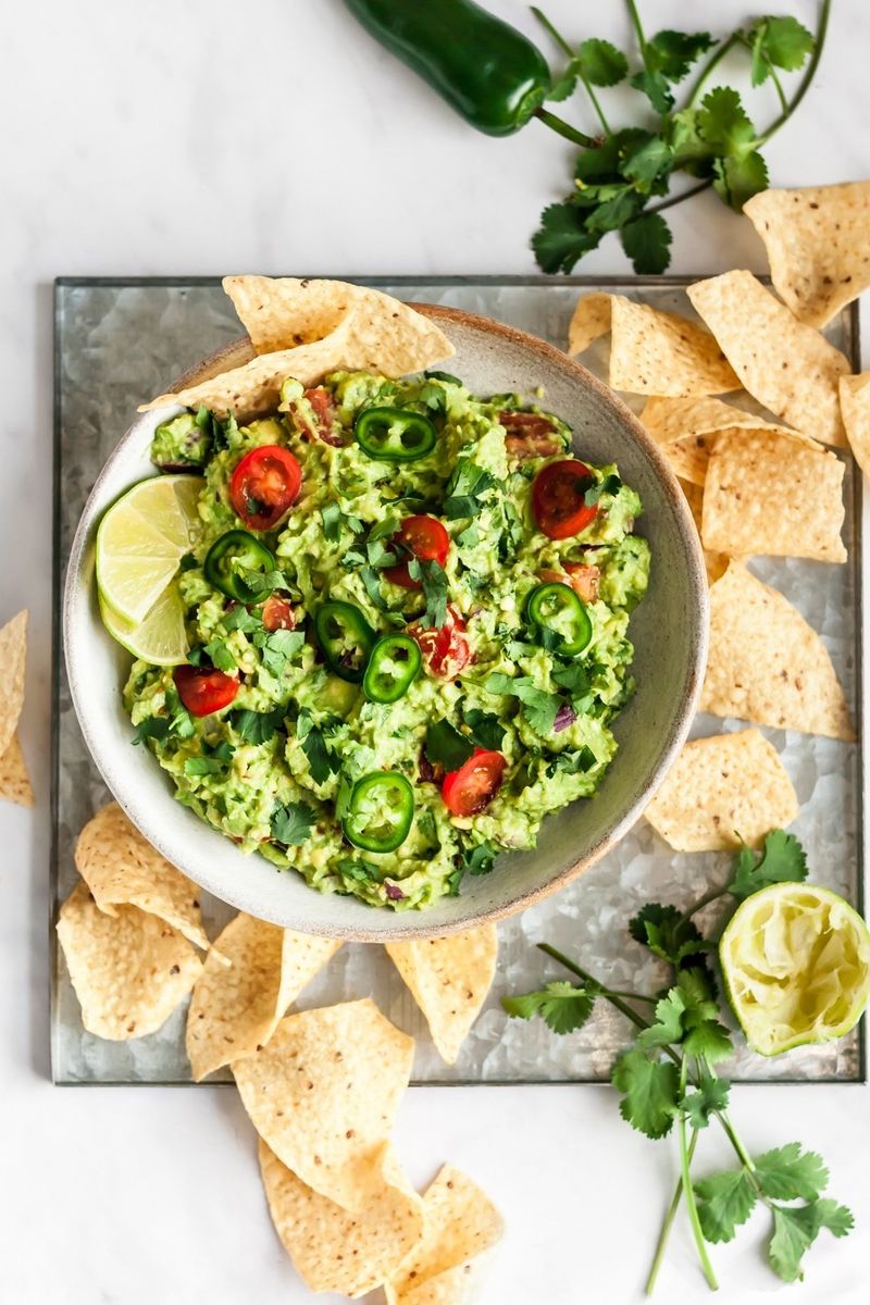 Fresh Guacamole With Lime and Cilantro