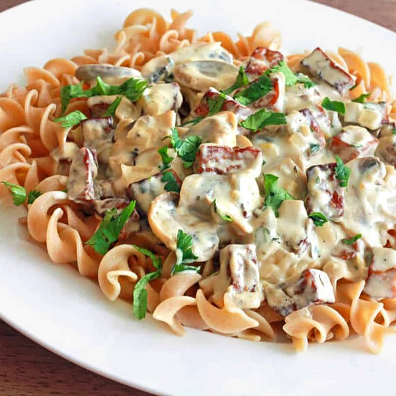Tofu And Mushroom Stroganoff