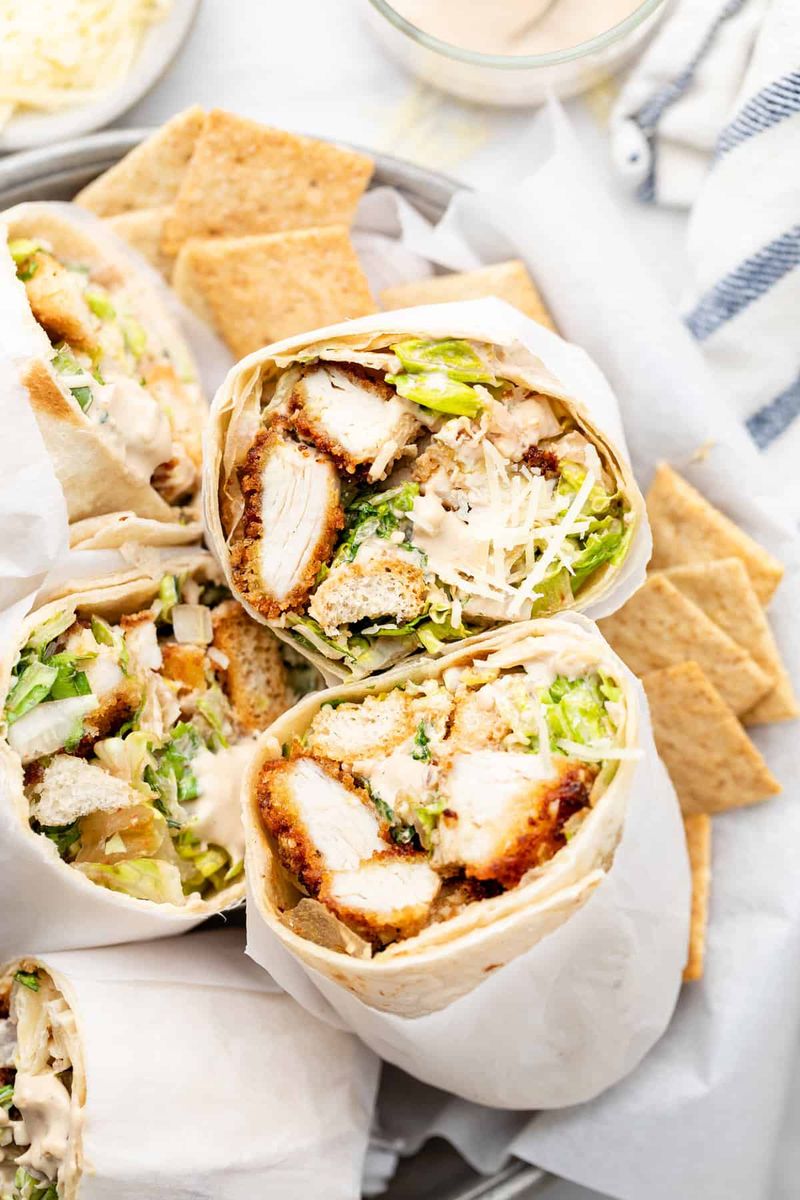 Chicken Caesar Salad Wraps