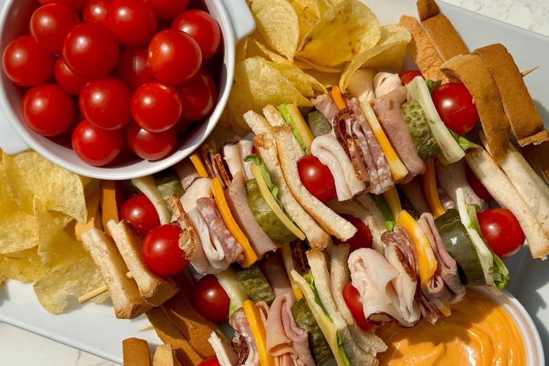 Mini Sandwich Kabobs With Cherry Tomatoes