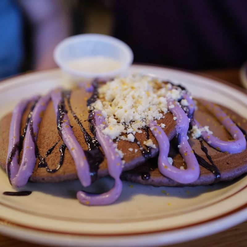 Babystacks Cafe's Ube Pancakes
