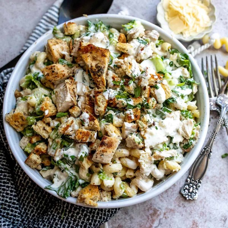 Caesar Pasta Salad With Grilled Chicken
