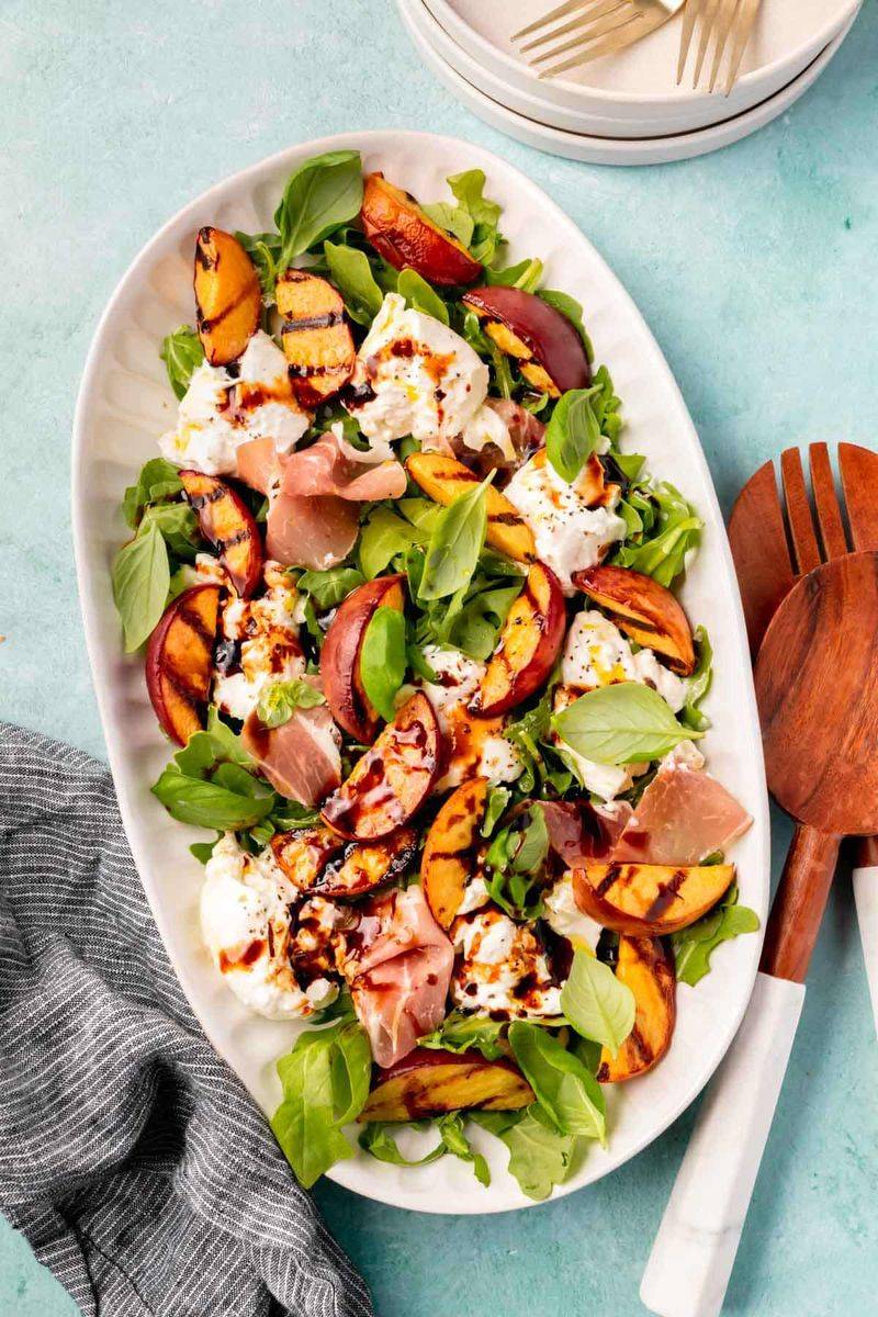 Grilled Peach And Burrata Salad