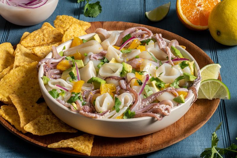 Calamari Ceviche With Lime And Cilantro