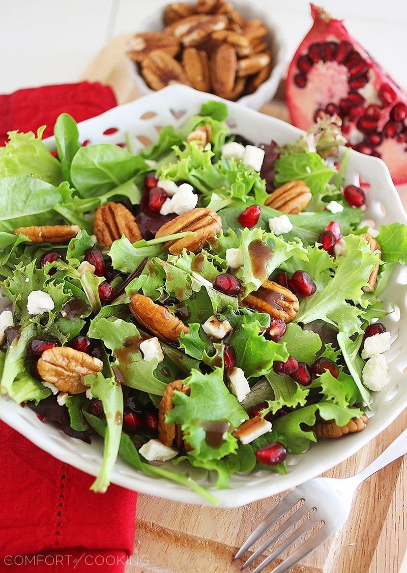 Festive Holiday Salad With Pomegranate Seeds