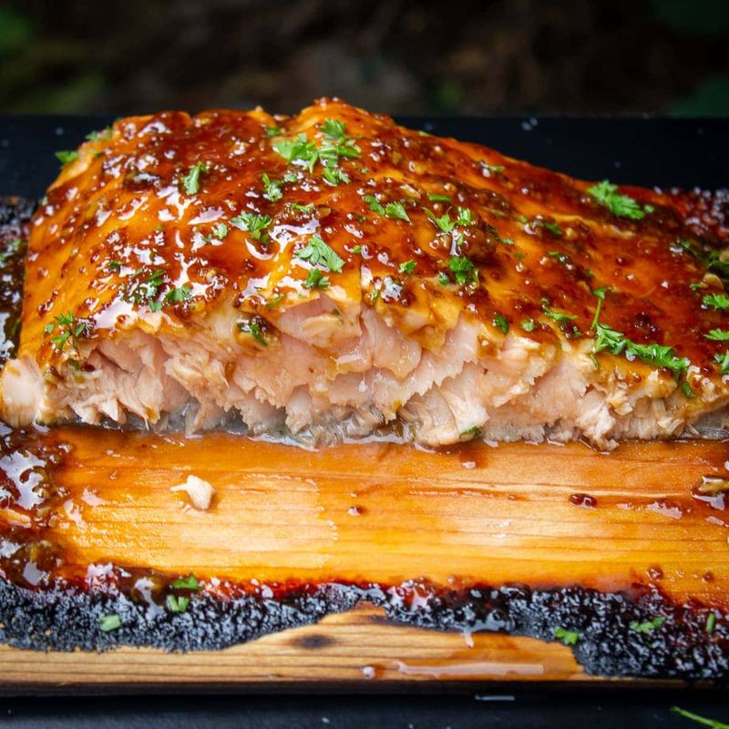 Maple-Glazed Salmon On A Cedar Plank