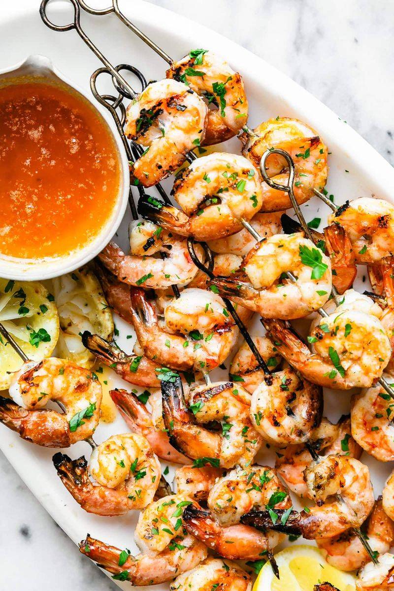 Garlic Butter Grilled Shrimp Skewers