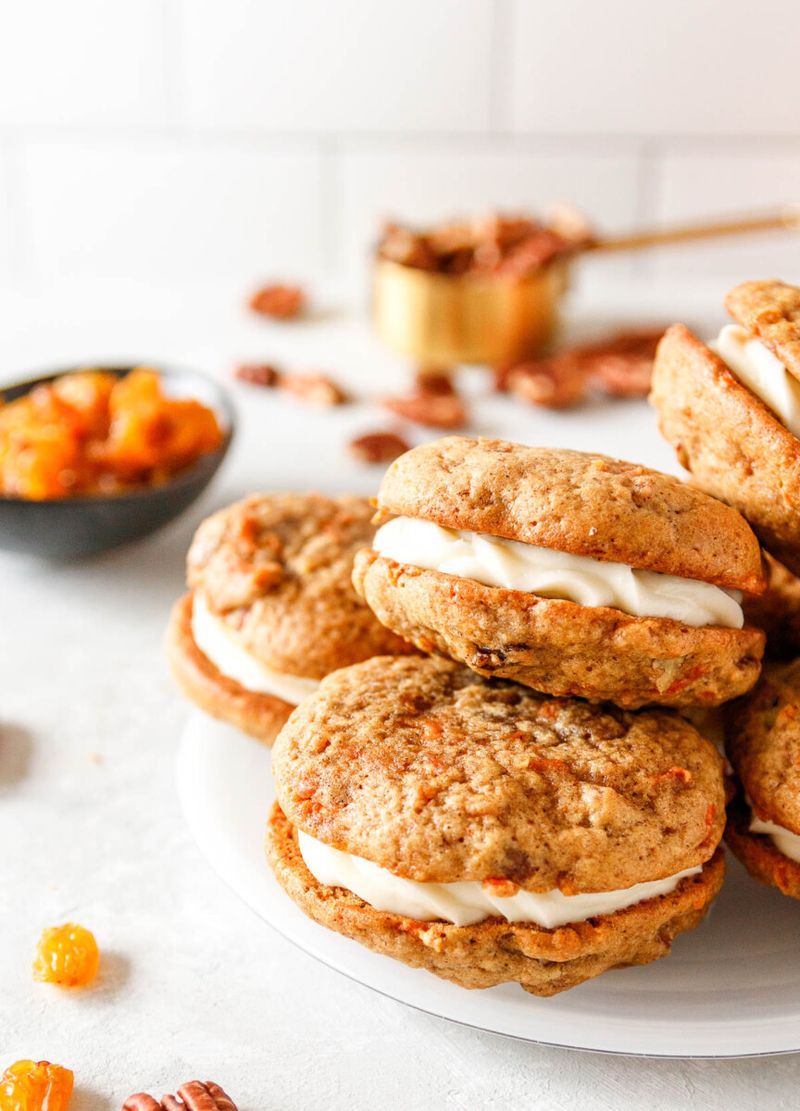 Carrot Cake Cookies With Cream Cheese Filling