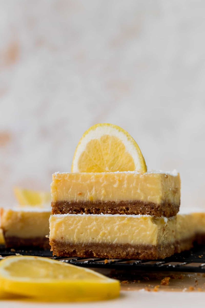 Lemon Cream Bars With Graham Cracker Base