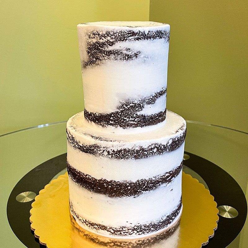 Naked Layer Cake With Graduate's Colors
