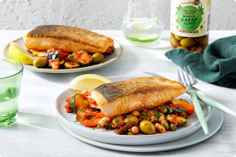 Sicilian Salmon with Caponata