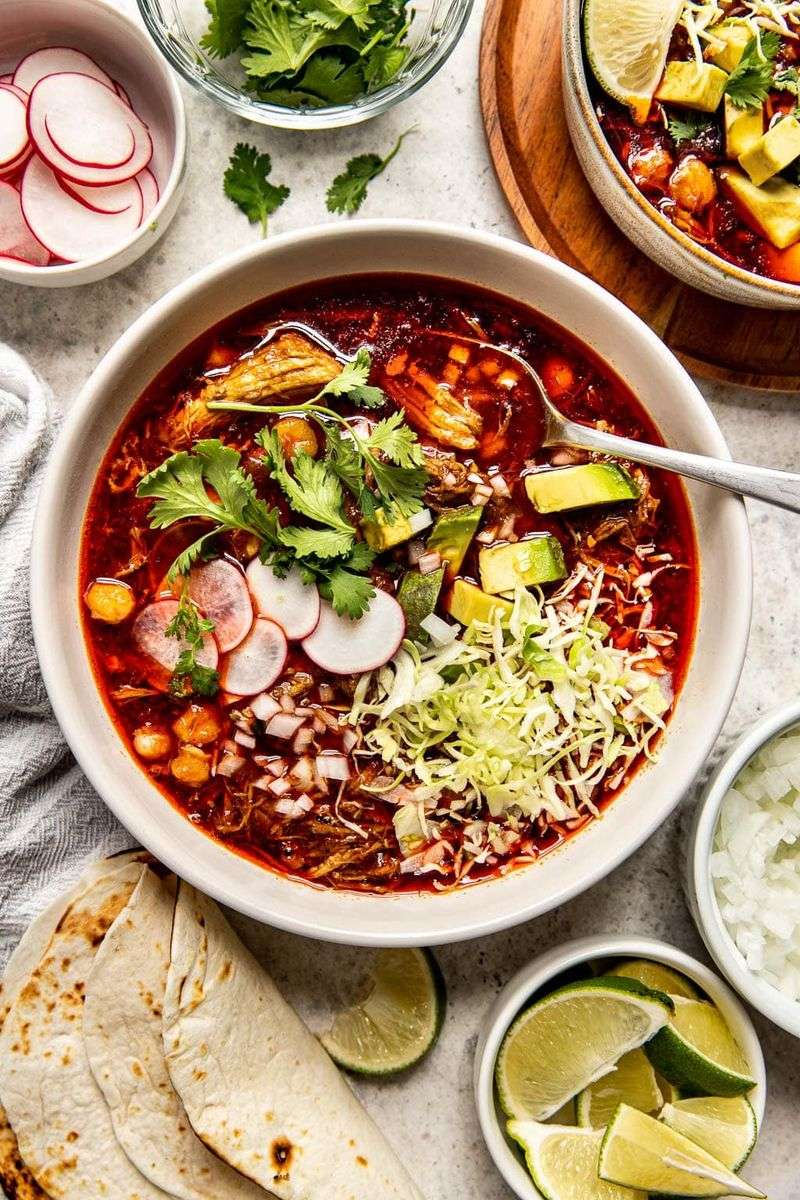 Pozole Rojo With Shredded Pork