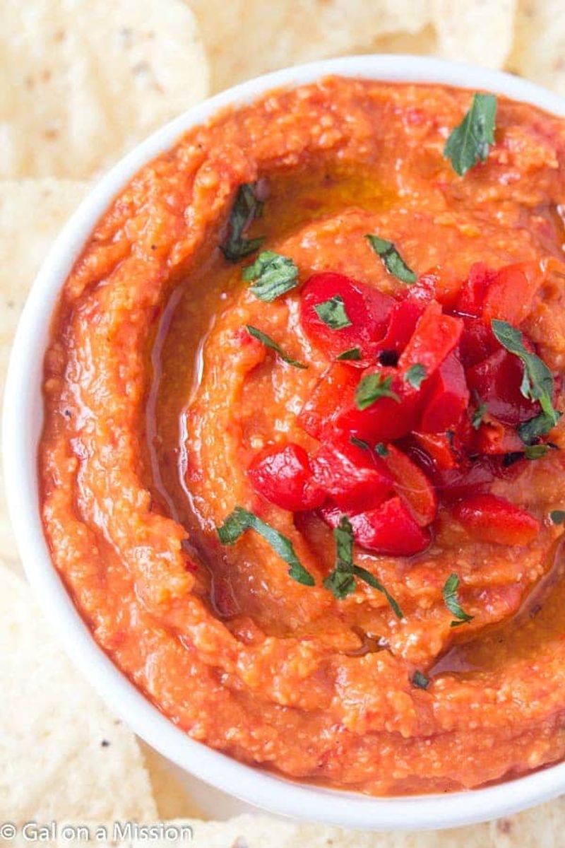 Smoky Roasted Red Pepper Hummus