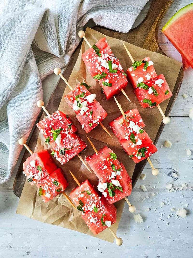 Watermelon Feta Skewers