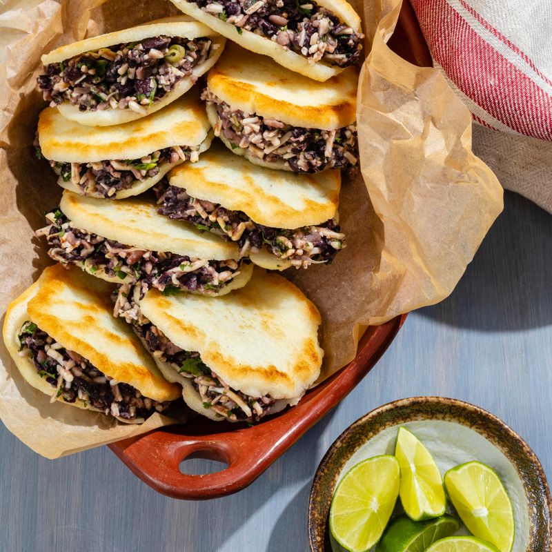 Arepas With Black Beans And Cheese