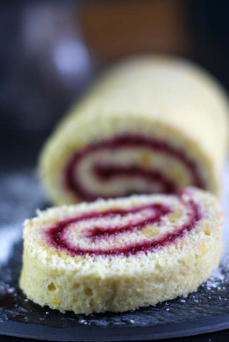 Raspberry Jam Cake Roll
