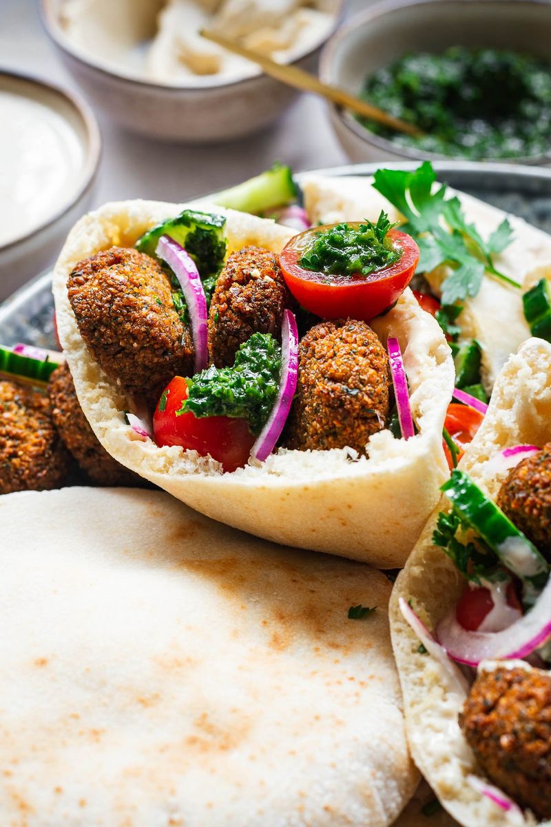 Falafel Pita Wraps With Tahini