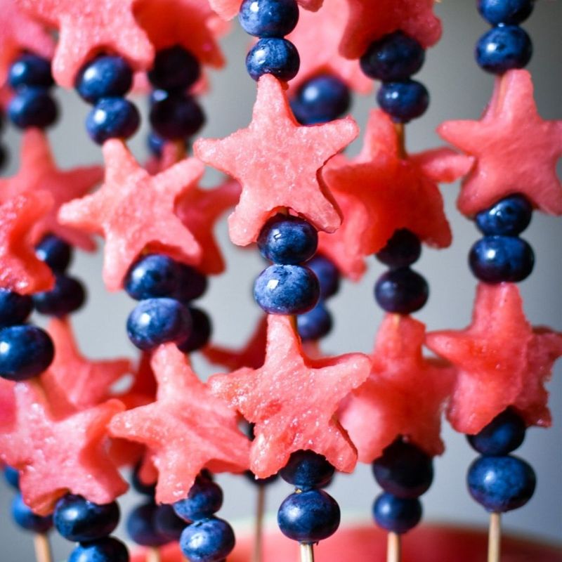 Stars And Stripes Fruit Skewers