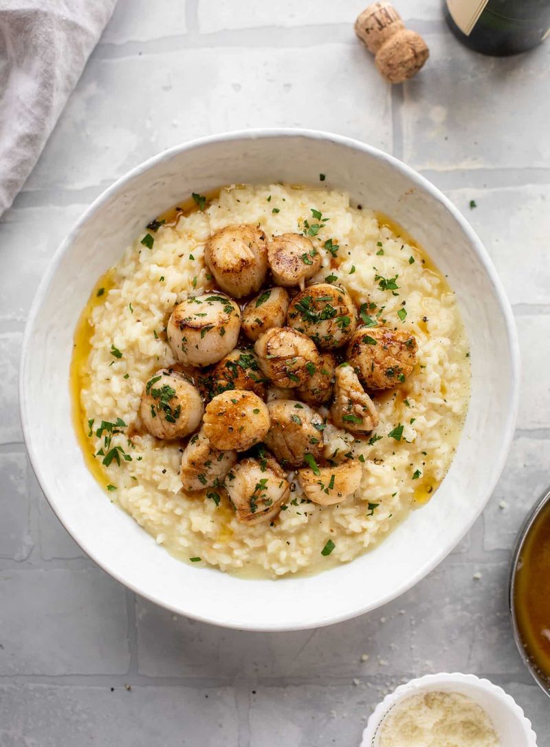 Champagne Risotto With Scallops
