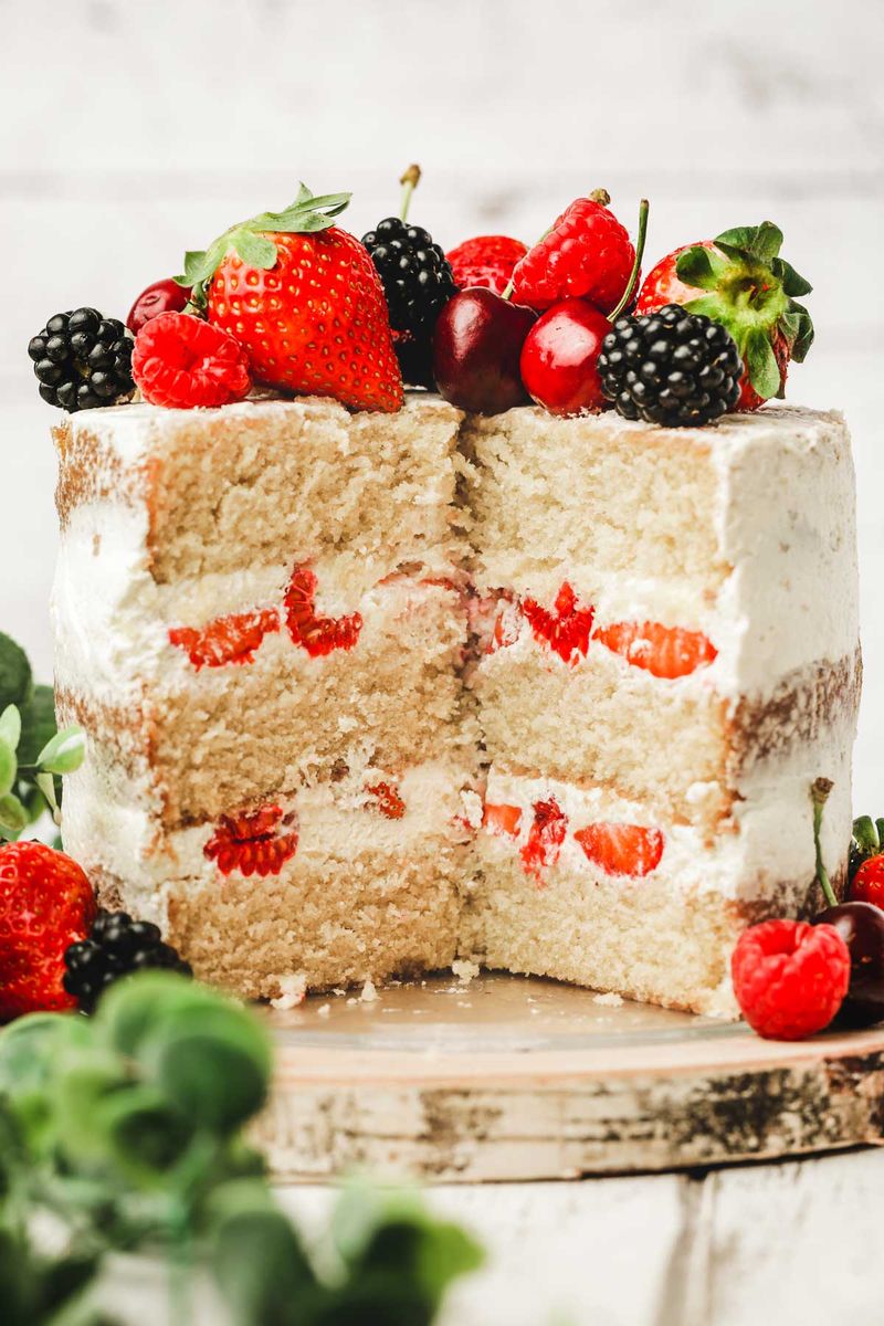 Mascarpone Berry Naked Cake