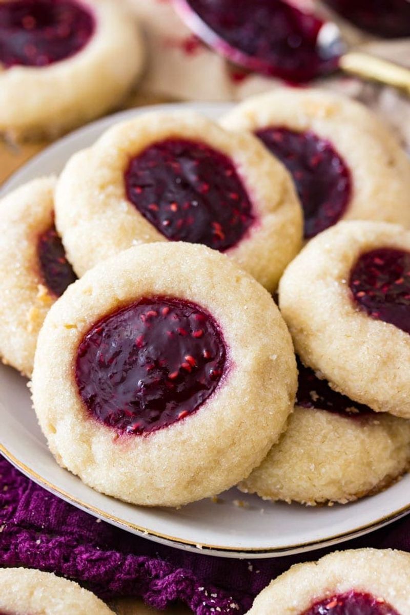 Raspberry Thumbprint Cookies
