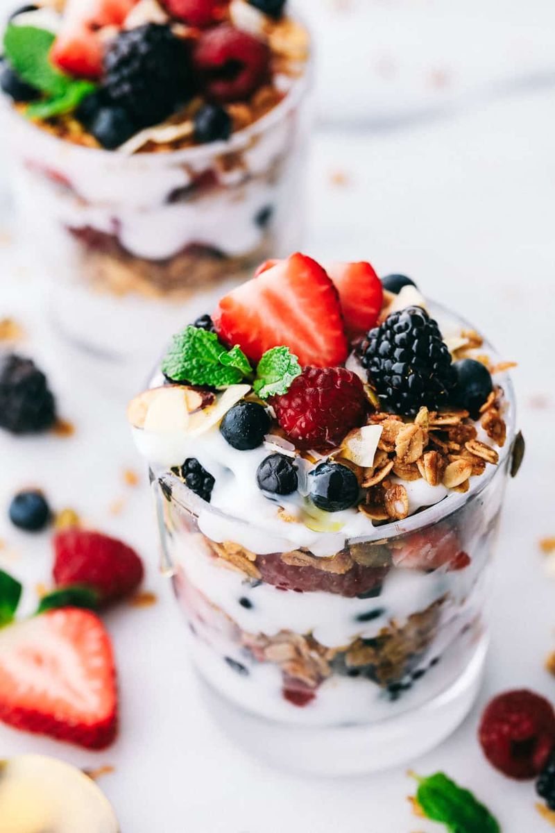 Yogurt Parfait with Berries and Granola on the Side